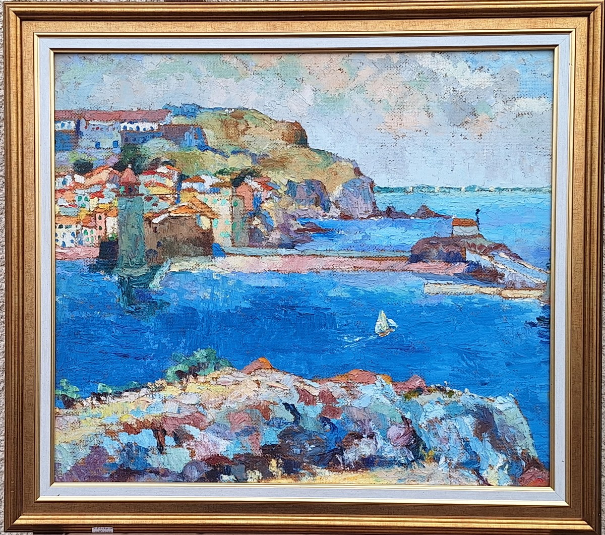 The Port Of Collioure, Oil On Panel By Marcel Fournier (1900-1979), Dated 1968.