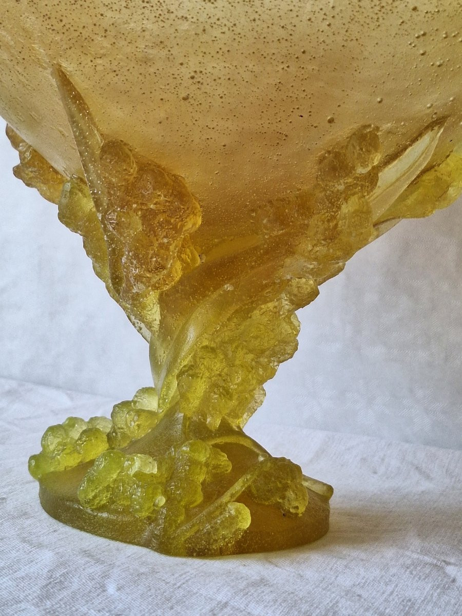 Coupe en pâte de verre ," Daum France ",collection Mimosa -photo-2