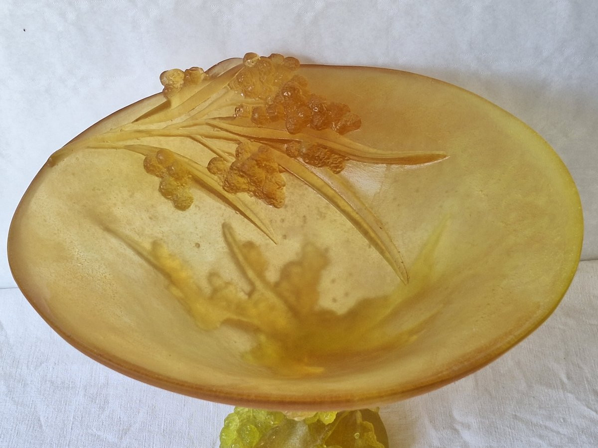 Coupe en pâte de verre ," Daum France ",collection Mimosa -photo-4