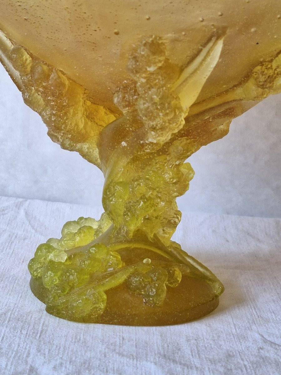 Coupe en pâte de verre ," Daum France ",collection Mimosa -photo-2