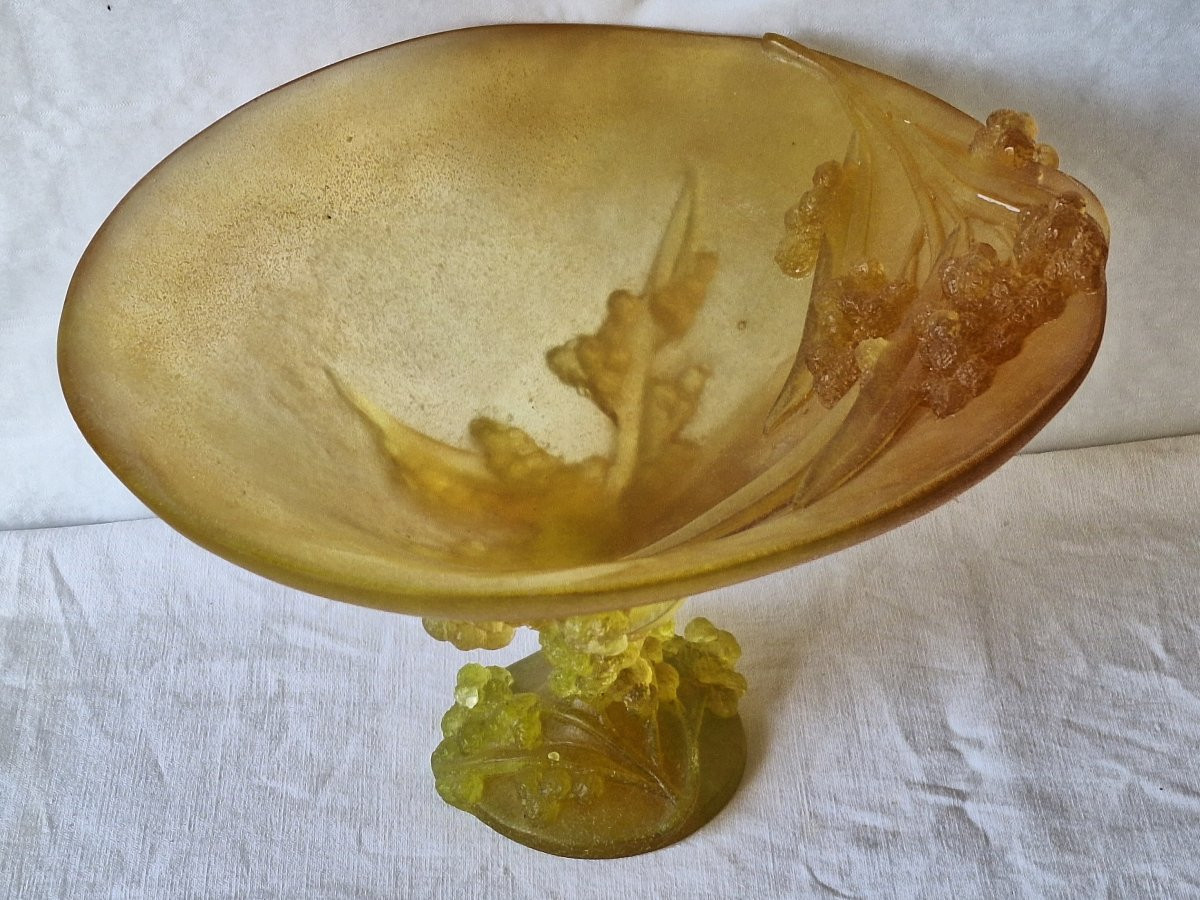 Coupe en pâte de verre ," Daum France ",collection Mimosa -photo-3