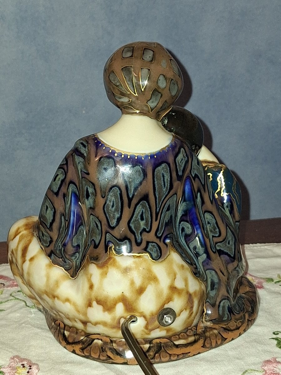 Camille Tharaud ( 1878-1956), Veilleuse "sultan-sultane ",porcelaine émaillée , Art Déco -photo-7