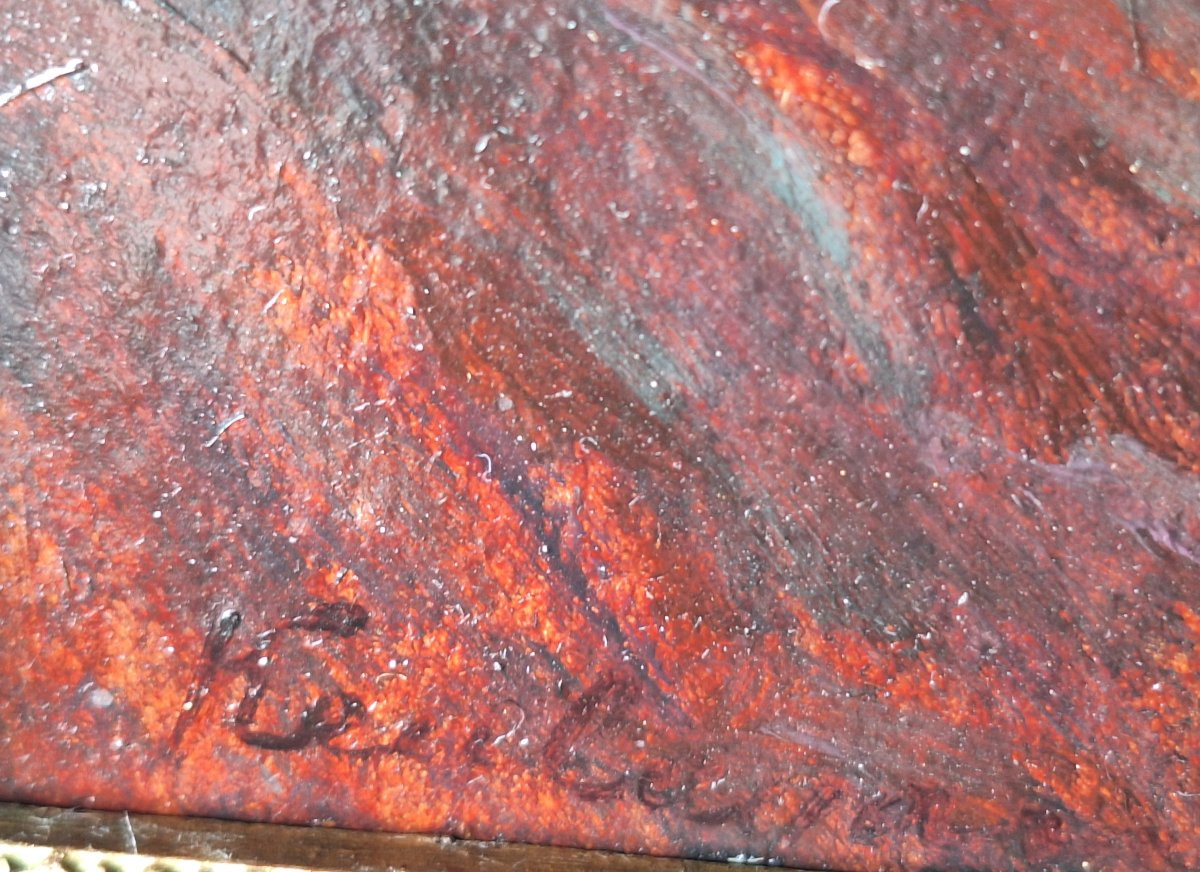 Moonlight On The Red Rocks ",keuleyan -lafon, Oil On Cardboard-photo-4