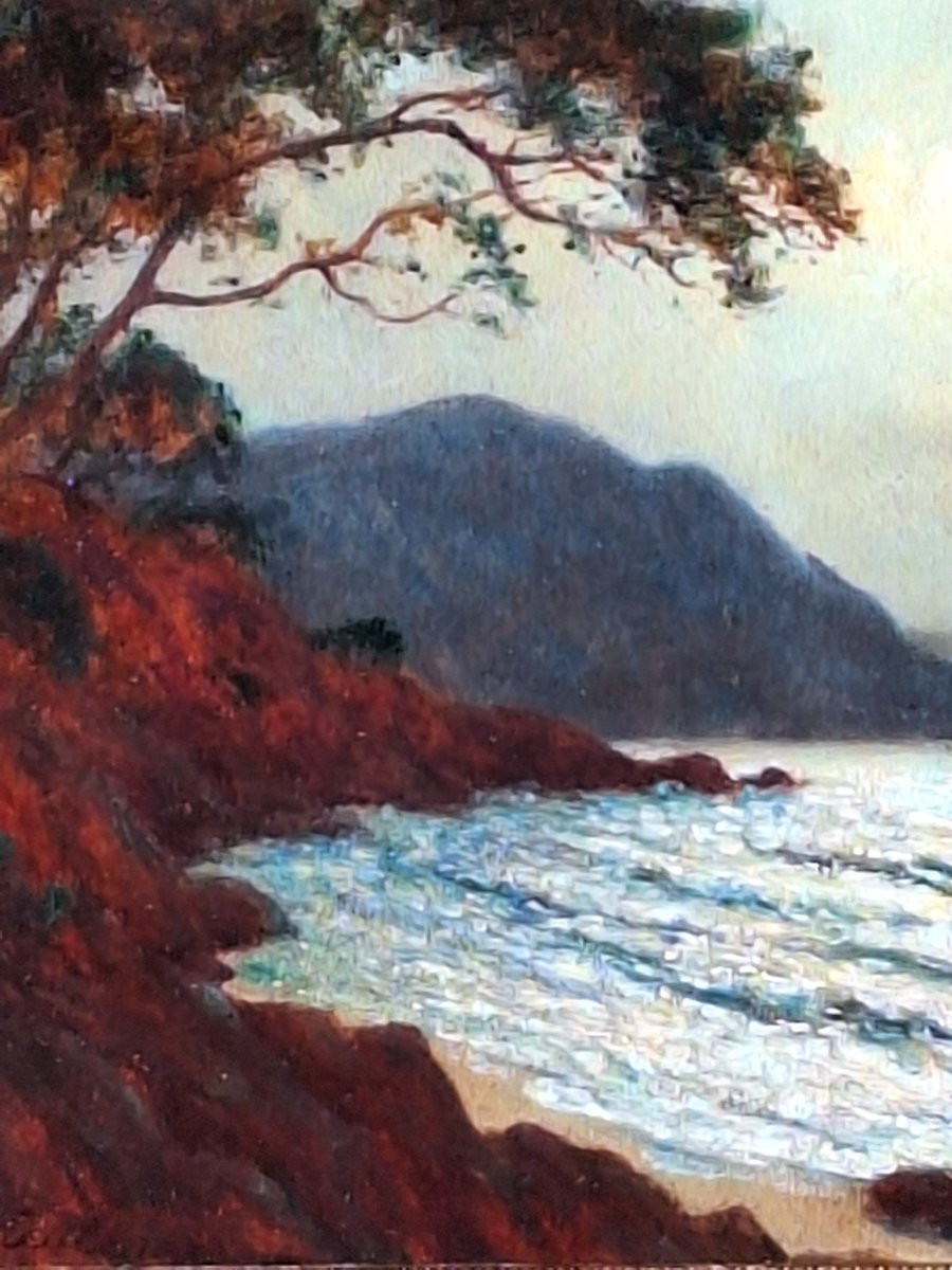 Moonlight On The Red Rocks ",keuleyan -lafon, Oil On Cardboard-photo-2