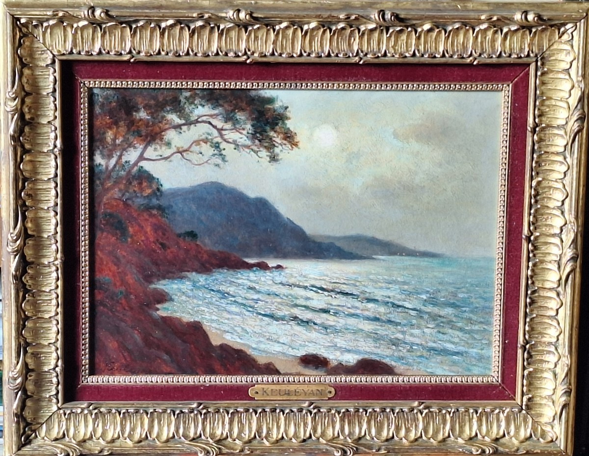 Moonlight On The Red Rocks ",keuleyan -lafon, Oil On Cardboard