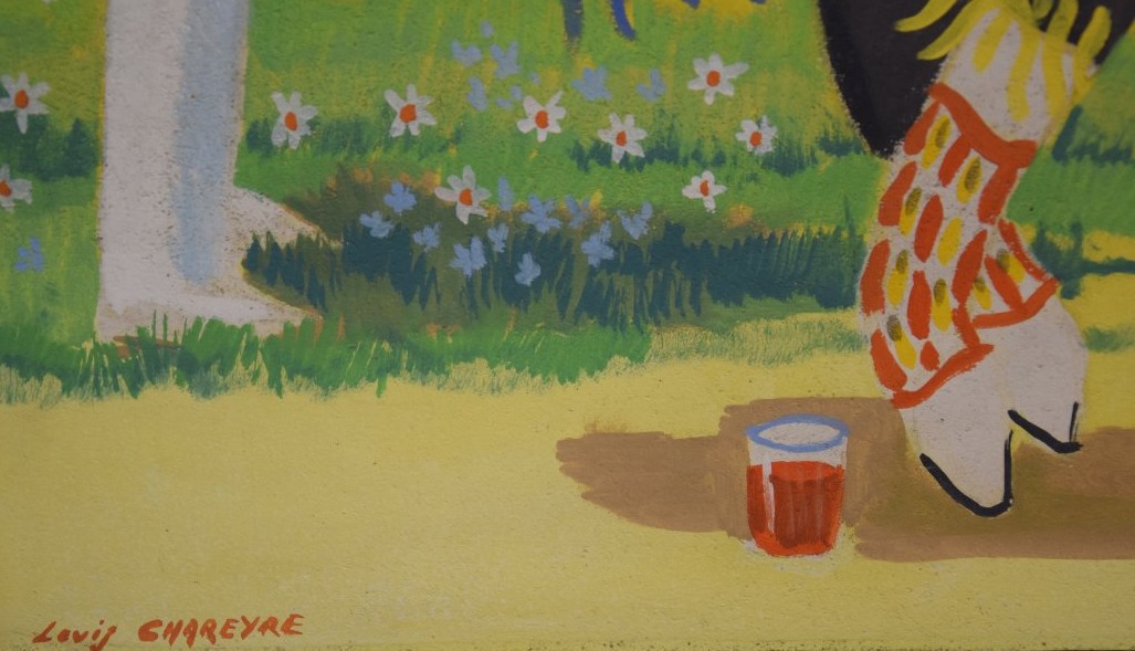 Louis Chareyre (1917-1995),Le Pays Basque et ses traditions , grande huile sur panneau-photo-2