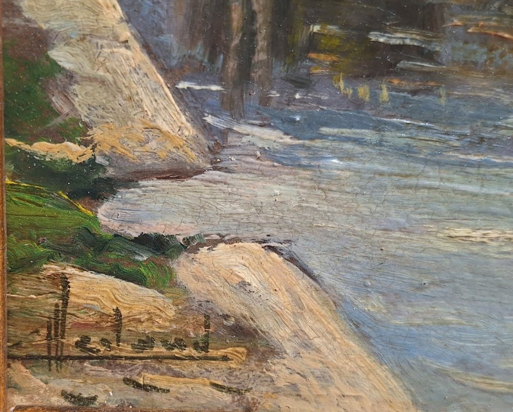 Camille Merlaud  ( 1877-1957) Le plateau d'Angoulème depuis les rives de la Charente,huile /car-photo-4