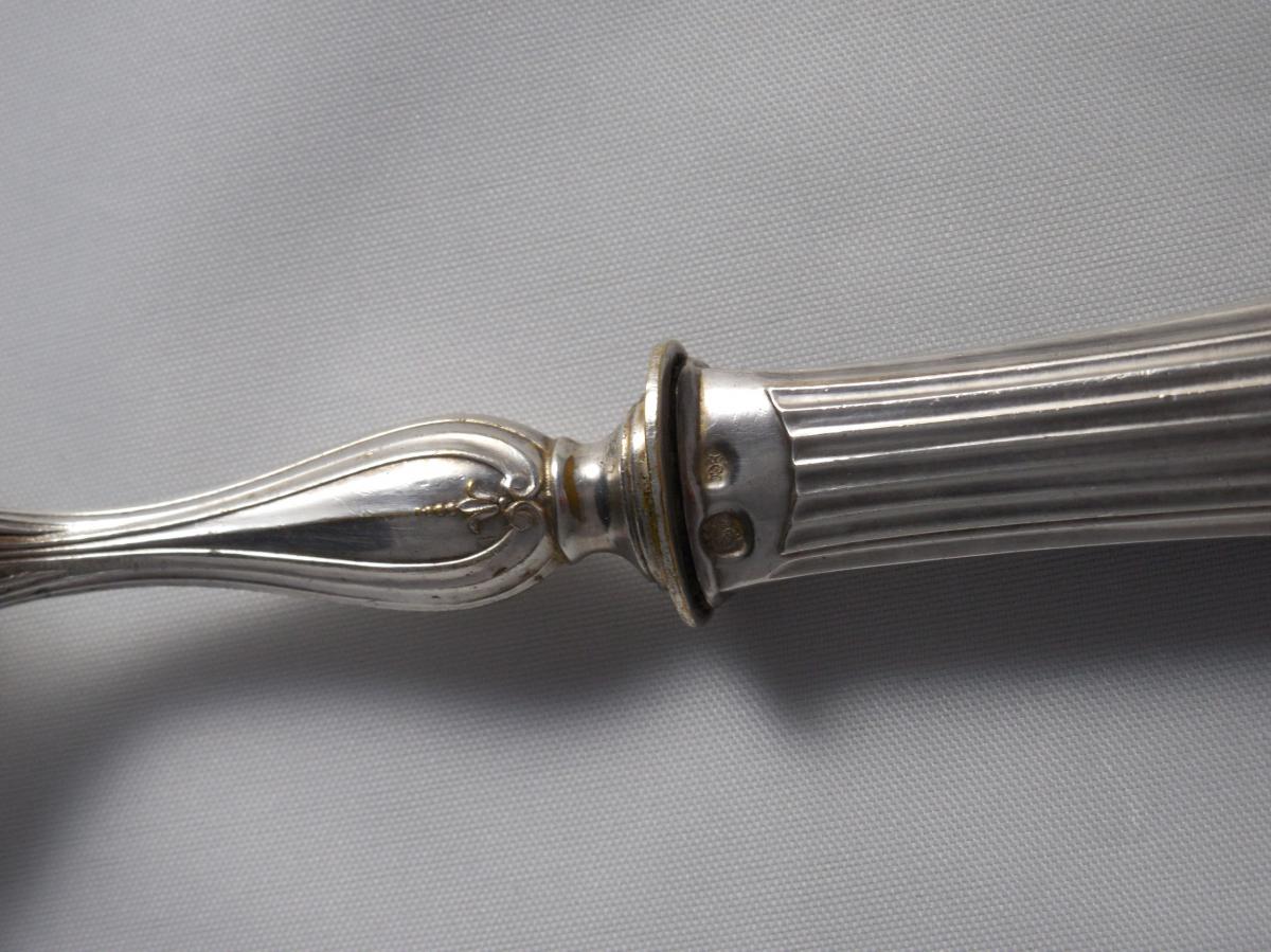 Service à poisson 3 pièces, argent et métal argenté, orfèvre Brosse § Cie-photo-3