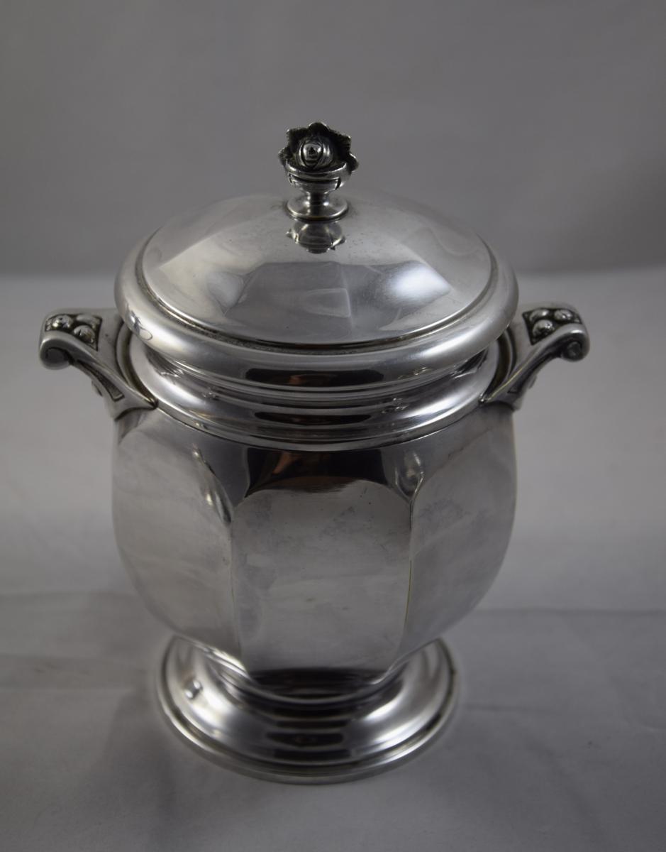 Tea And Coffee Service Silver Metal, Goldsmith Digny, Art Deco Style-photo-4