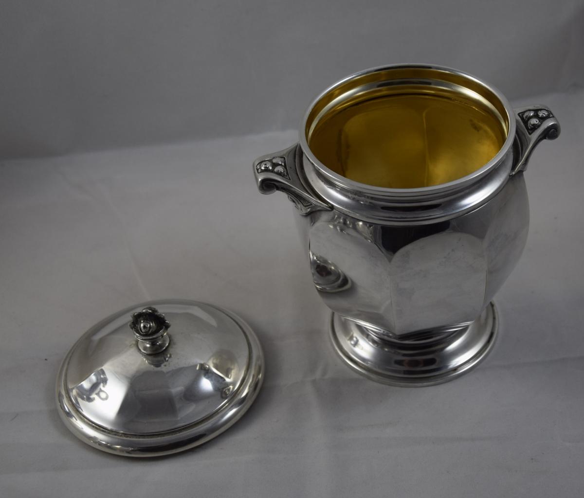 Tea And Coffee Service Silver Metal, Goldsmith Digny, Art Deco Style-photo-2