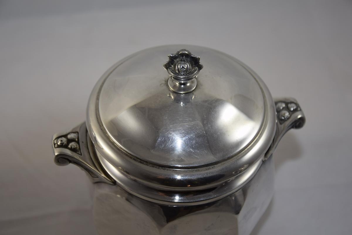 Tea And Coffee Service Silver Metal, Goldsmith Digny, Art Deco Style-photo-4