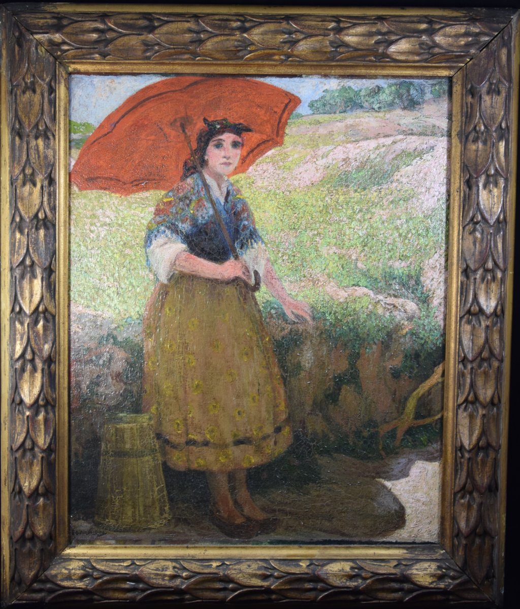 Eduardo Soria (1890-1945) Jeune fille à l'ombrelle