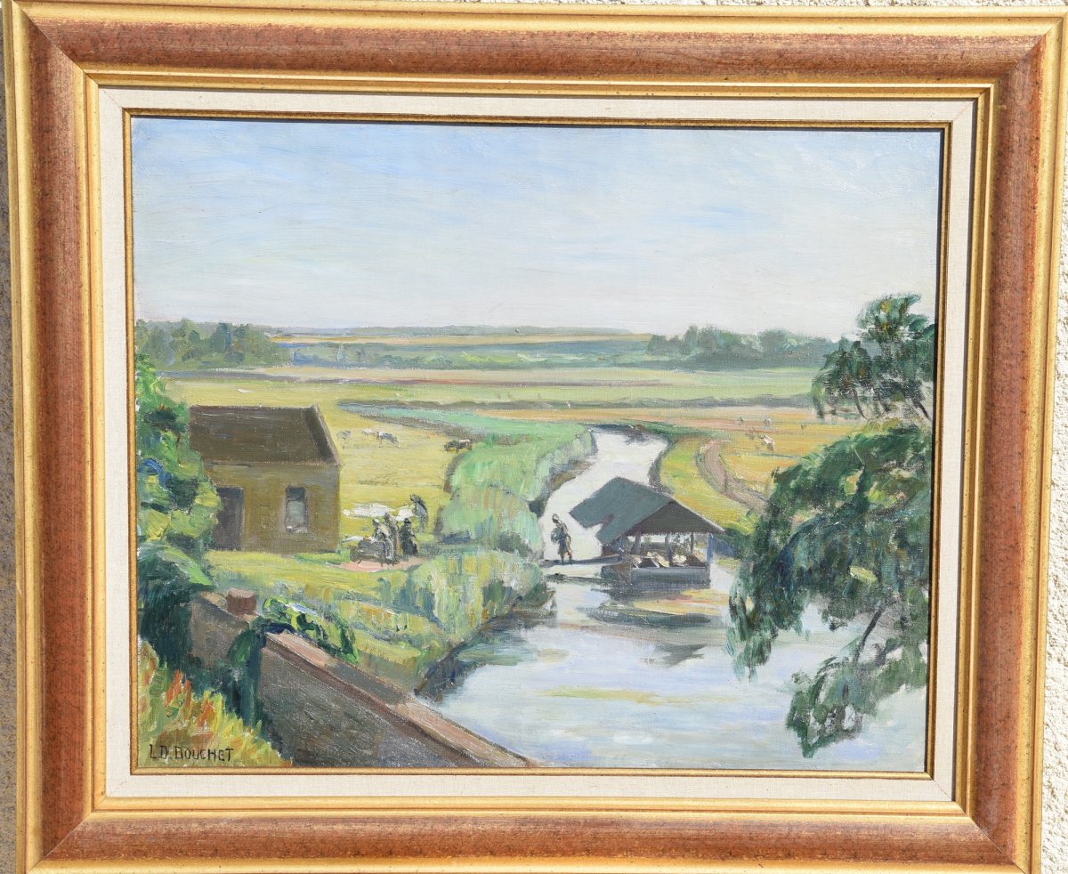Louis Daniel BOUCHET (1866-1924),  le bateau lavoir .