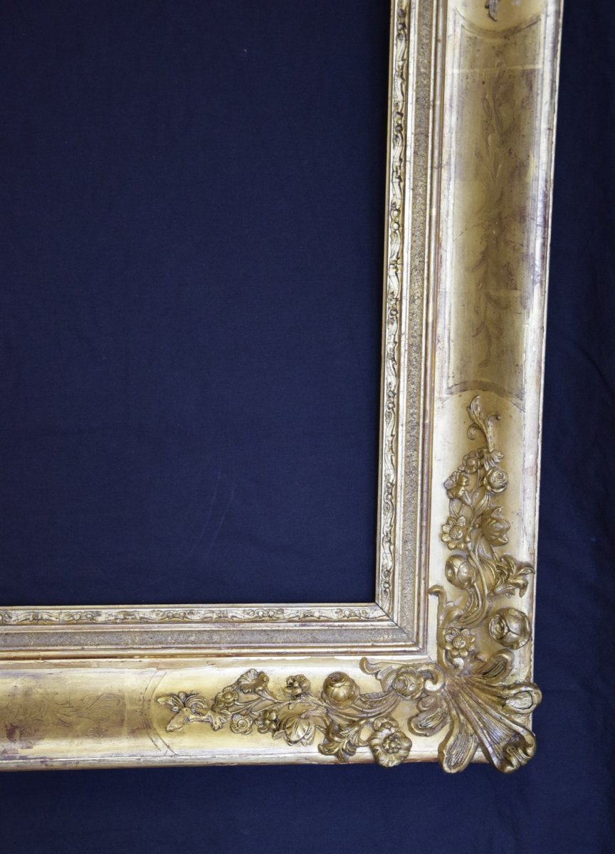 Regency Style Frame In Wood And Gilded Stucco.-photo-4