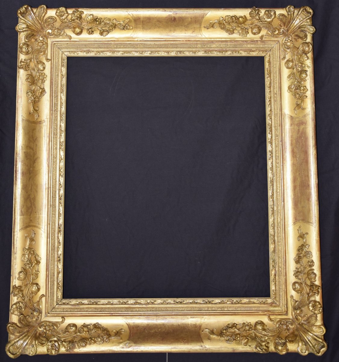 Regency Style Frame In Wood And Gilded Stucco.-photo-4