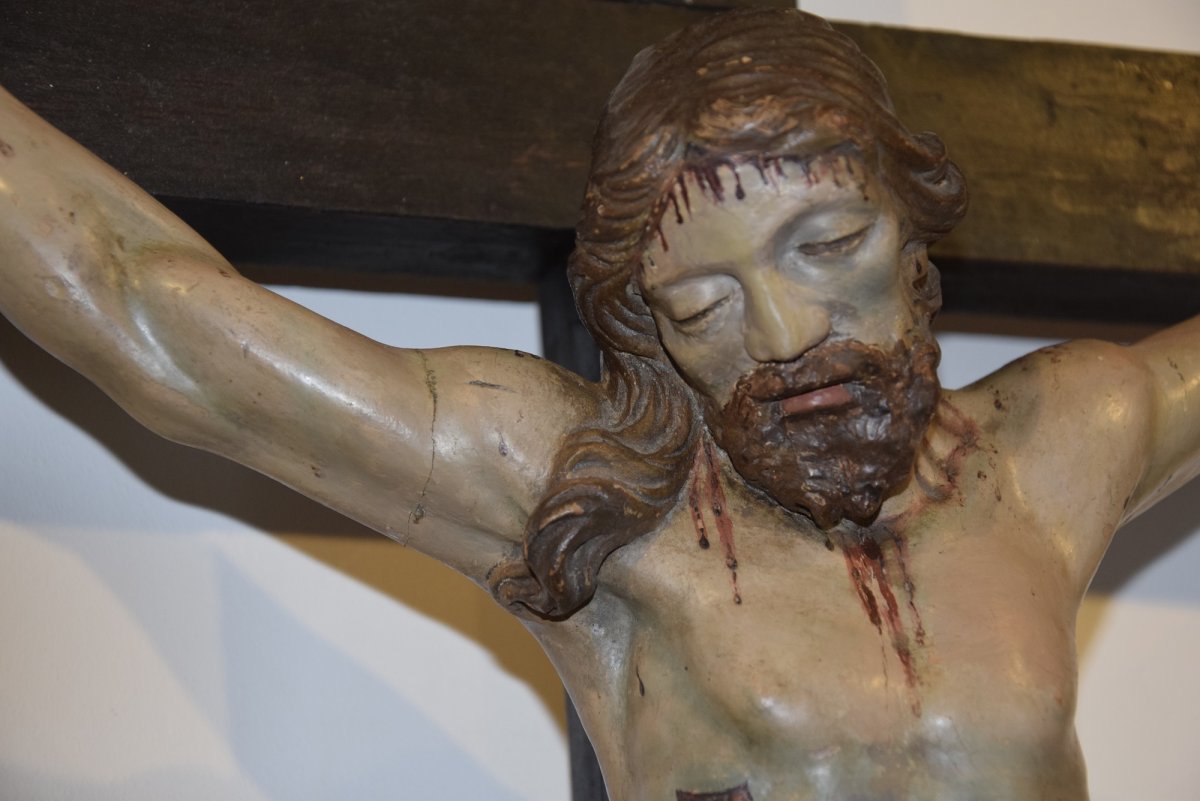 Christ In Polychrome Wood, XVIIIth-photo-3