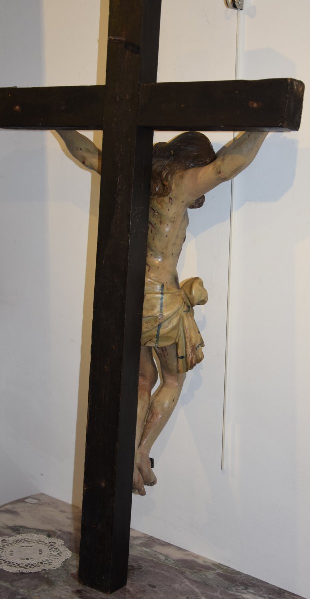 Christ en bois polychrome, XVIIIème -photo-6