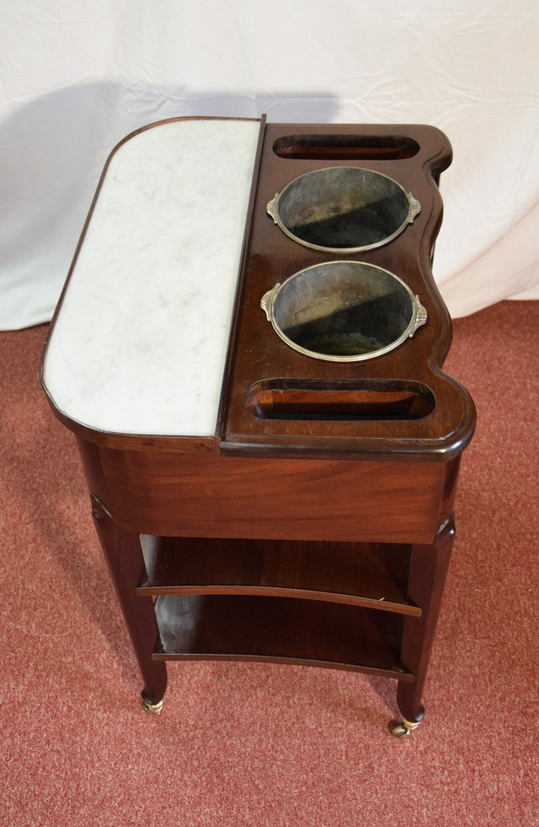 Table rafraichissoir en acajou dans le goût de Canabas, style transition LXV-LXVI, 19ème-photo-6