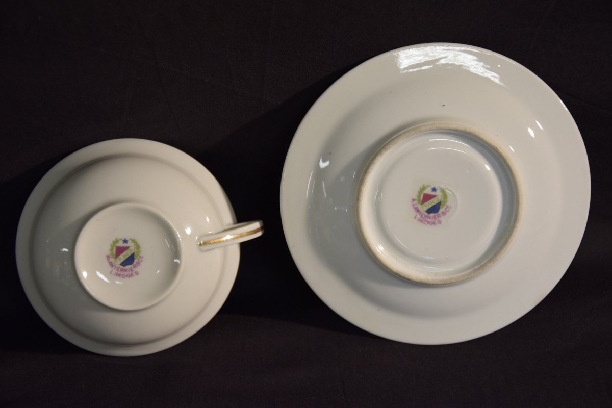 Service à Thé En Porcelaine De Limoges , Lanternier & Cie -photo-3