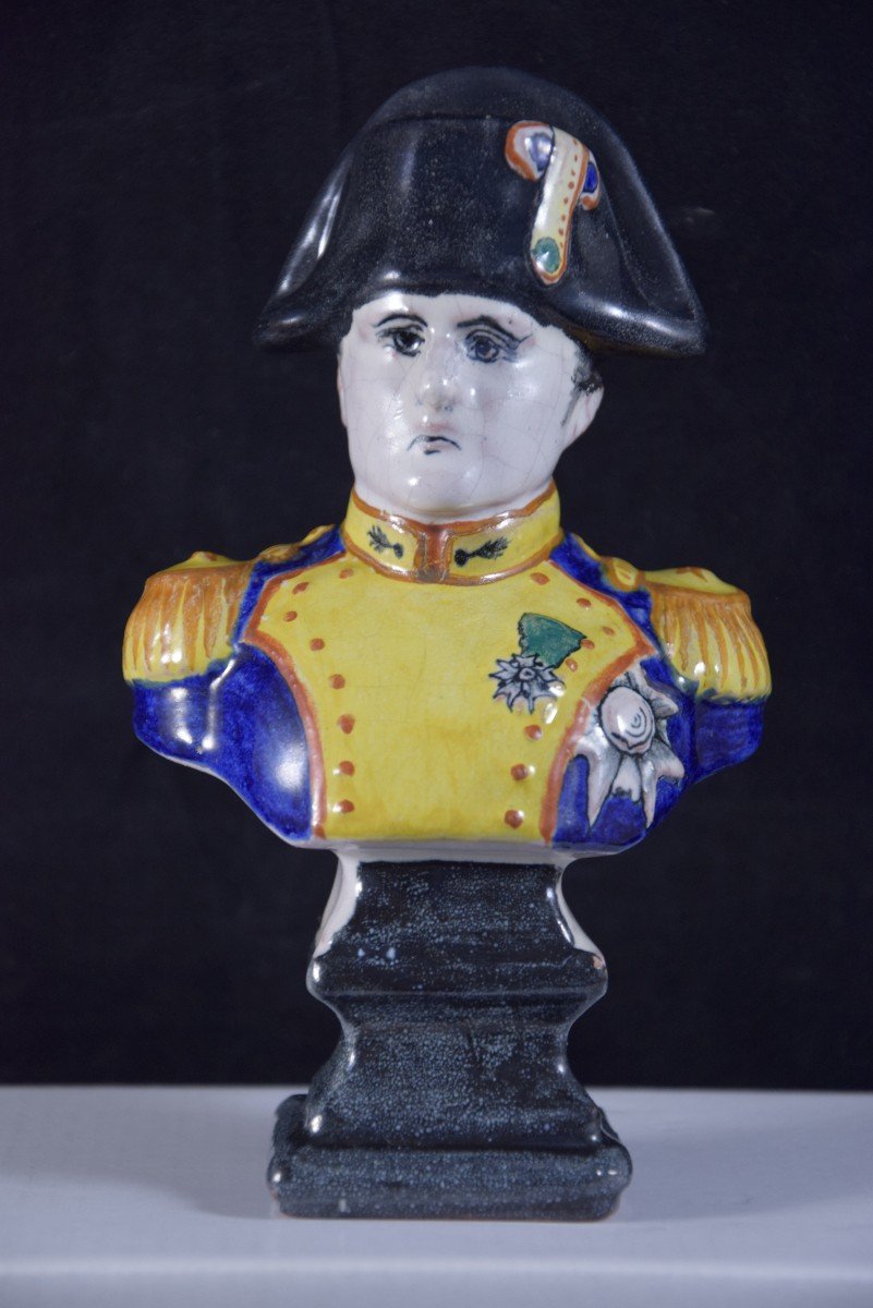 Bust Of Napoleon 1st In Glazed Earthenware-photo-3