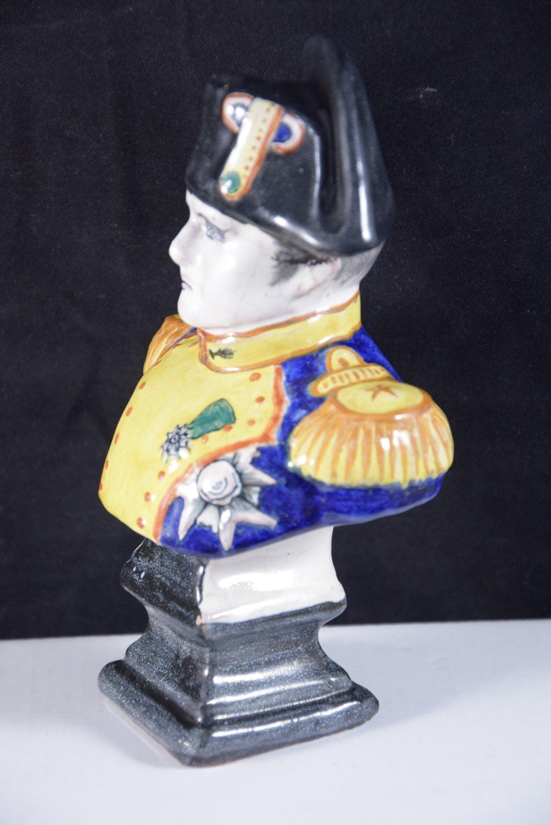 Bust Of Napoleon 1st In Glazed Earthenware-photo-4