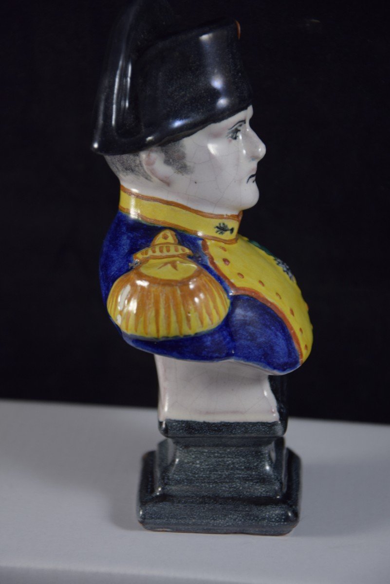 Bust Of Napoleon 1st In Glazed Earthenware-photo-2