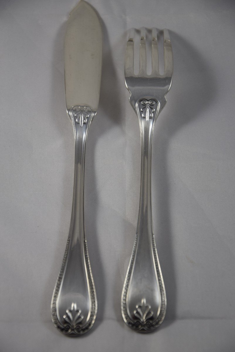 Service à poisson, 24 pièces  ,Christofle ,modèle Malmaison -photo-1