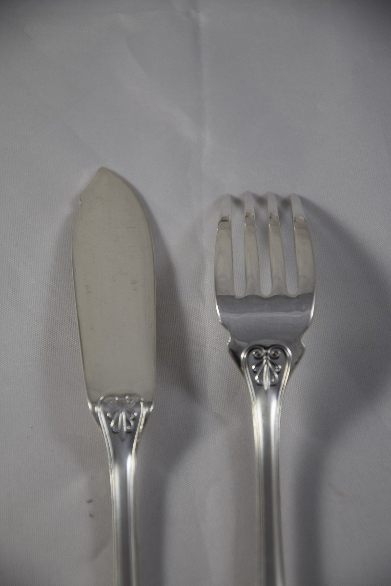 Service à poisson, 24 pièces  ,Christofle ,modèle Malmaison -photo-3