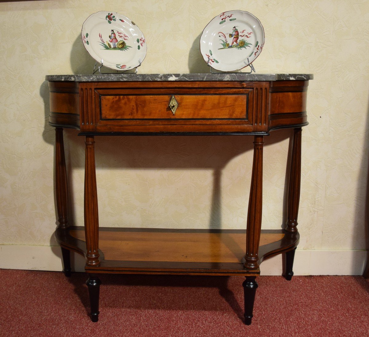 Console  en acajou et citronnier, époque Directoire