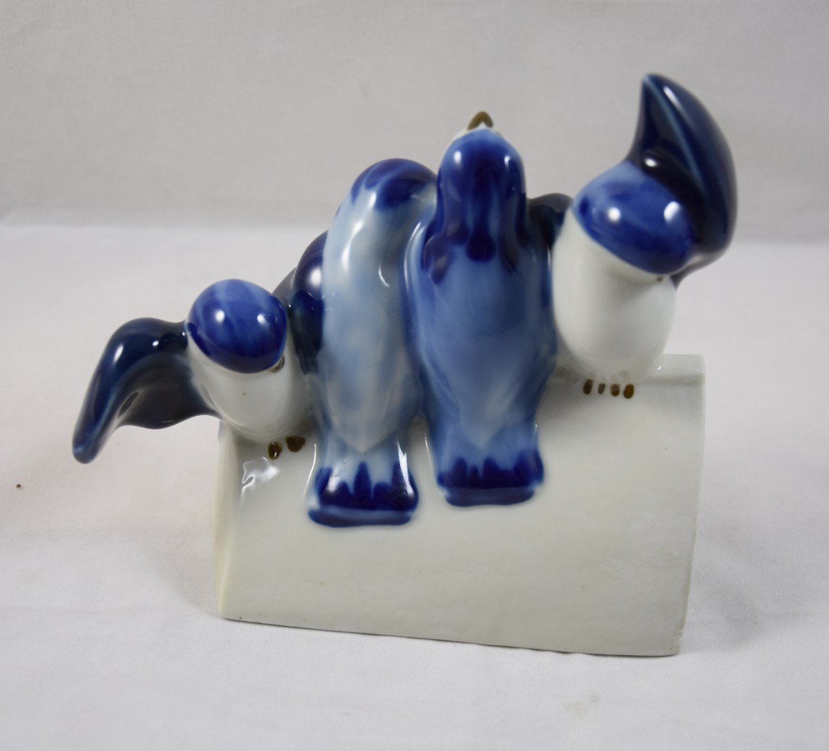 Camille  Tharaud  paire de serre-livres aux oiseaux ,porcelaine de Limoges ,Art Déco-photo-1