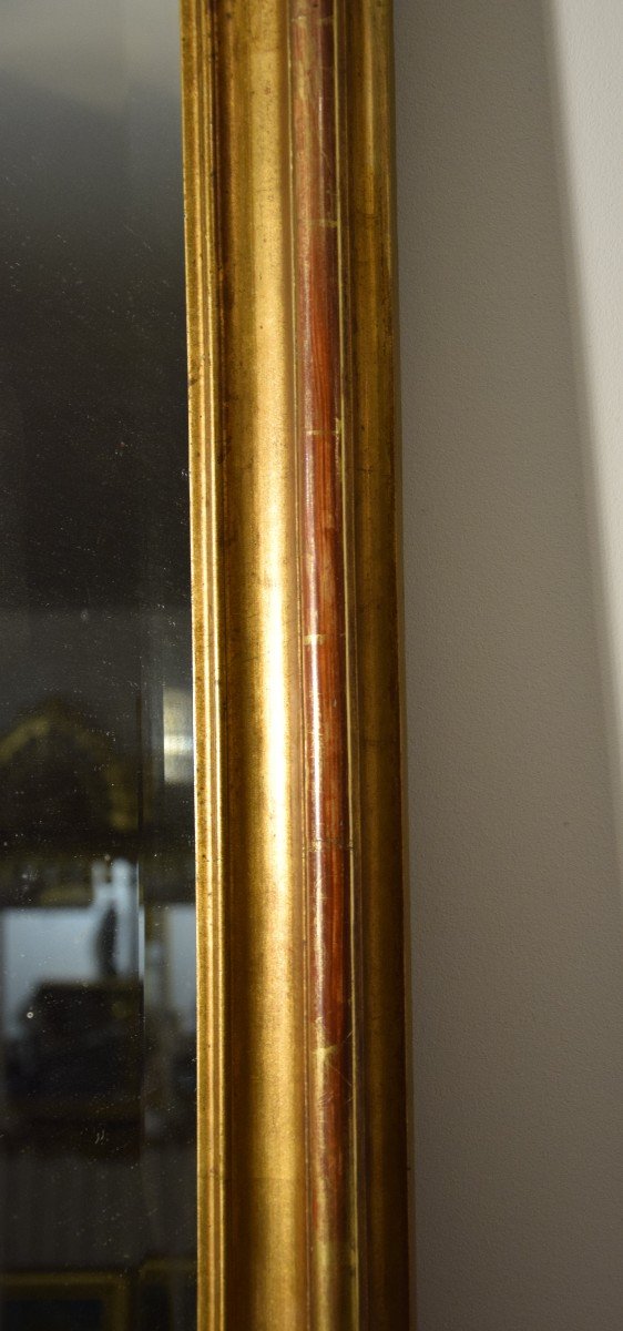 Miroir en bois et stuc doré , style Louis XV- rocaille , époque NIII-photo-6