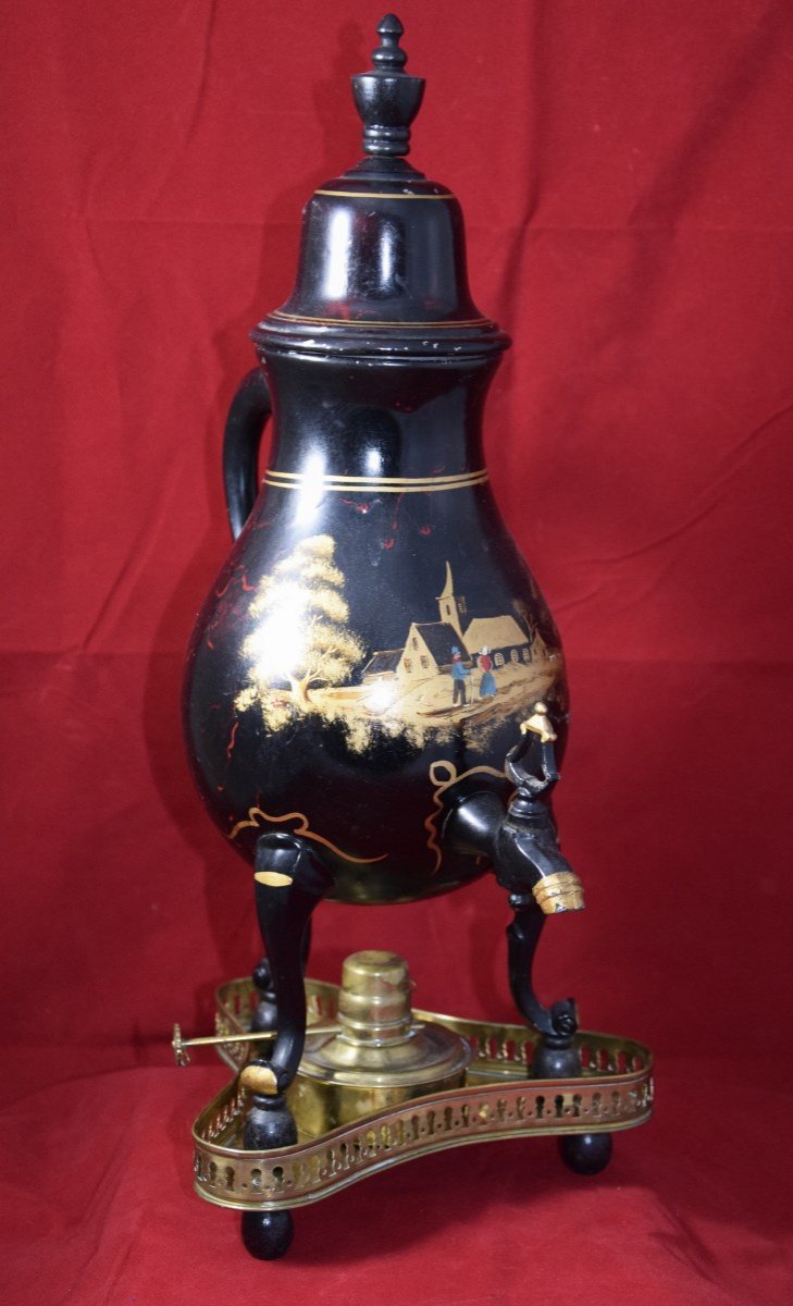 Samovar en tôle peinte , 19ème 