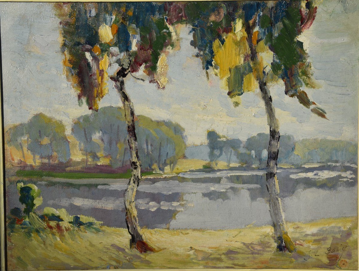 Jean Louis Daniel  (1861-1929) , paysage des environs de Périgueux vers  1910  Huile sur toile -photo-2