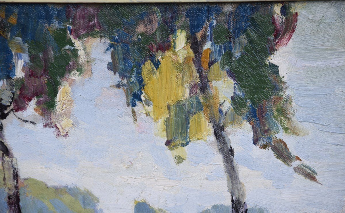 Jean Louis Daniel  (1861-1929) , paysage des environs de Périgueux vers  1910  Huile sur toile -photo-4