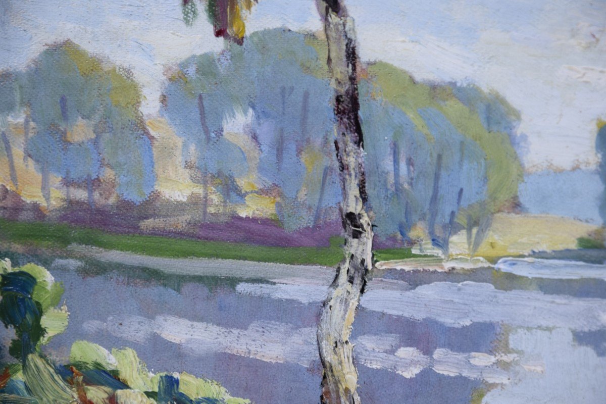 Jean Louis Daniel  (1861-1929) , paysage des environs de Périgueux vers  1910  Huile sur toile -photo-7