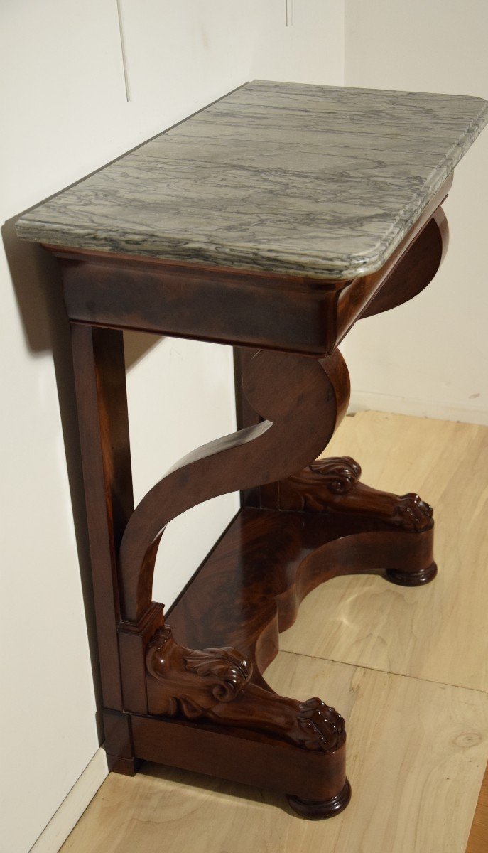 Small Mahogany Console, Restoration Period-photo-3