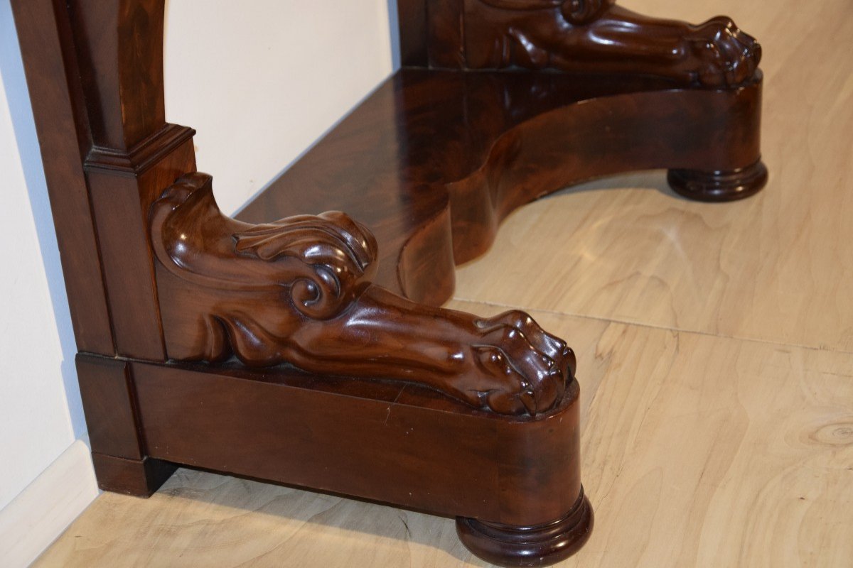 Small Mahogany Console, Restoration Period-photo-4