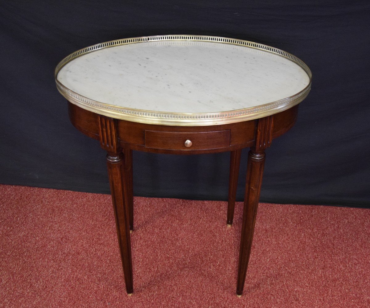 Table  bouillotte  de forme ovale , style Louis XVI-photo-2