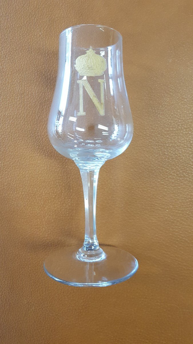6 verres  à Cognac ou Armagnac , forme tulipe ,en cristal au N couronné,-photo-3