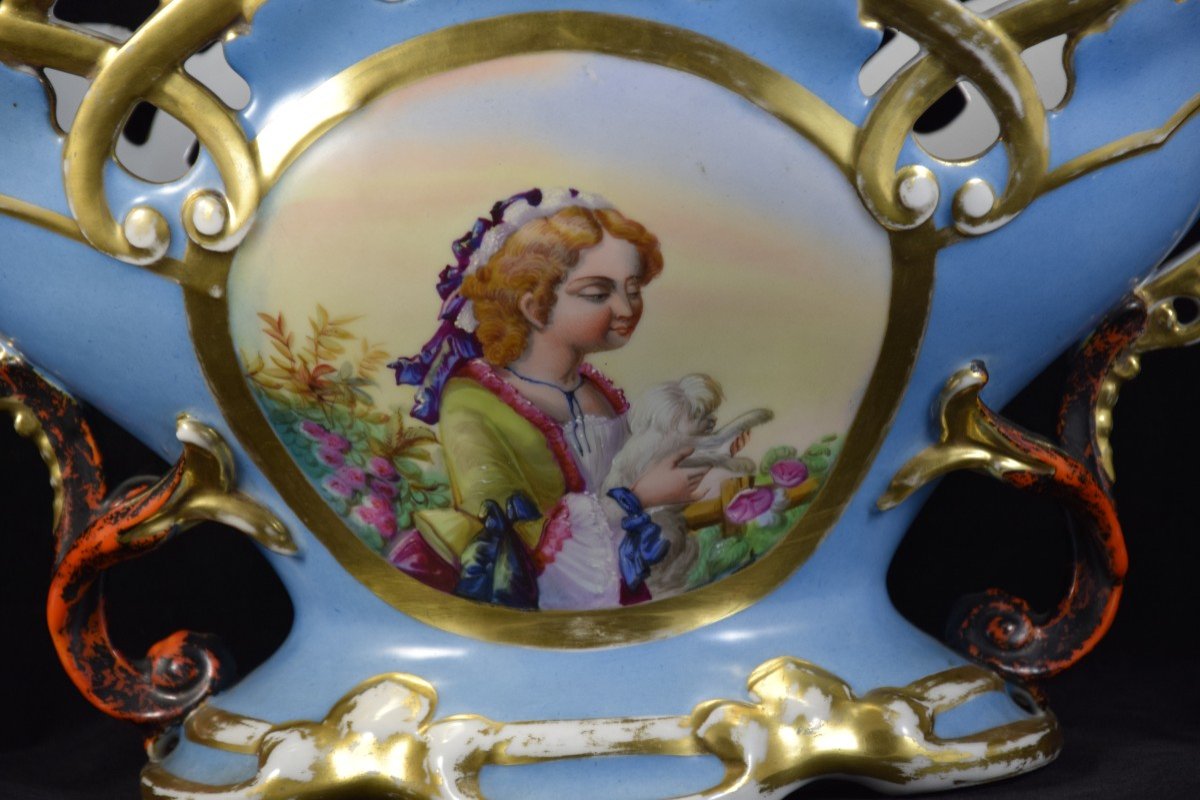 Coupe en porcelaine de Paris , décorateur E. Drouet  , XIXème -photo-4