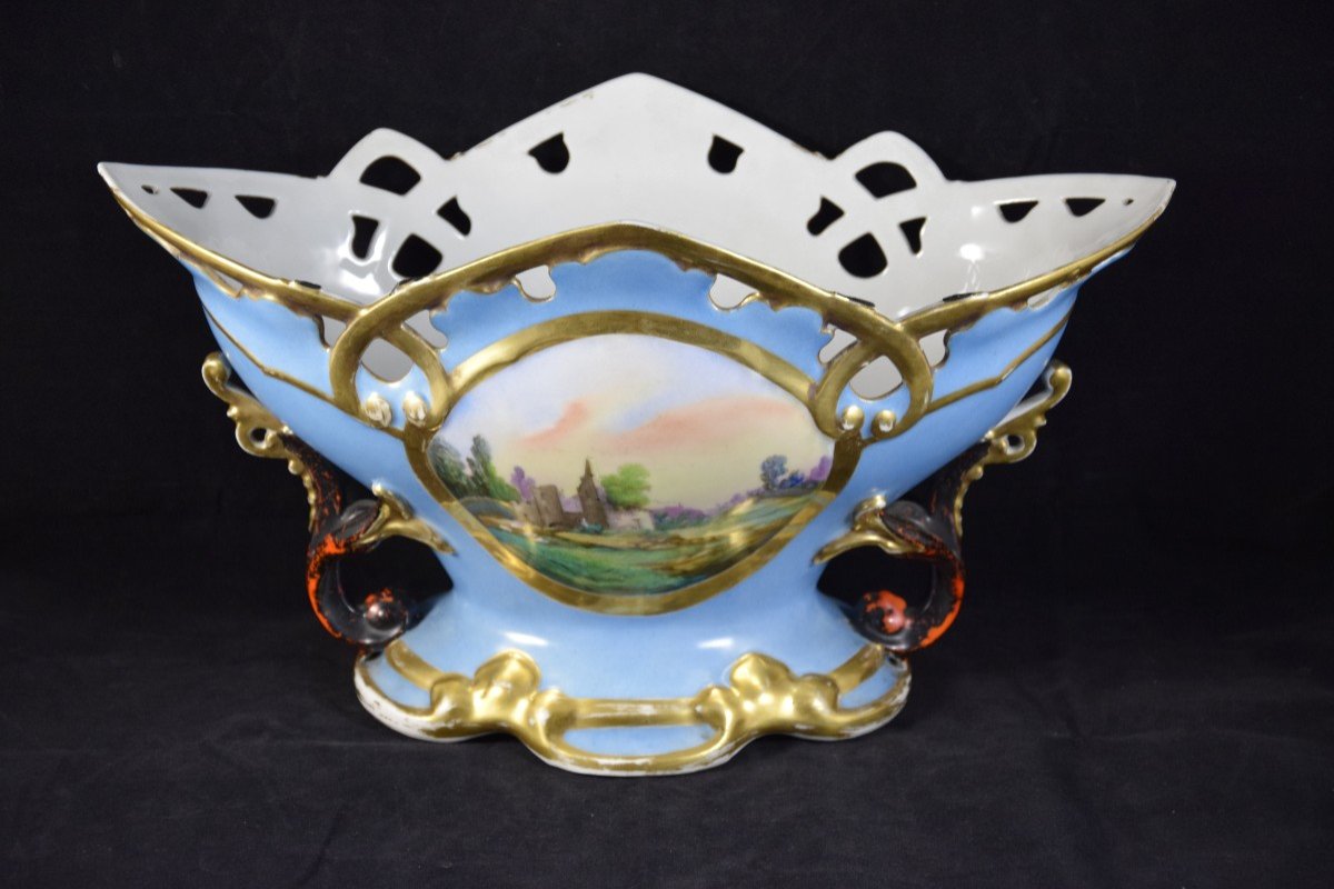 Coupe en porcelaine de Paris , décorateur E. Drouet  , XIXème -photo-1