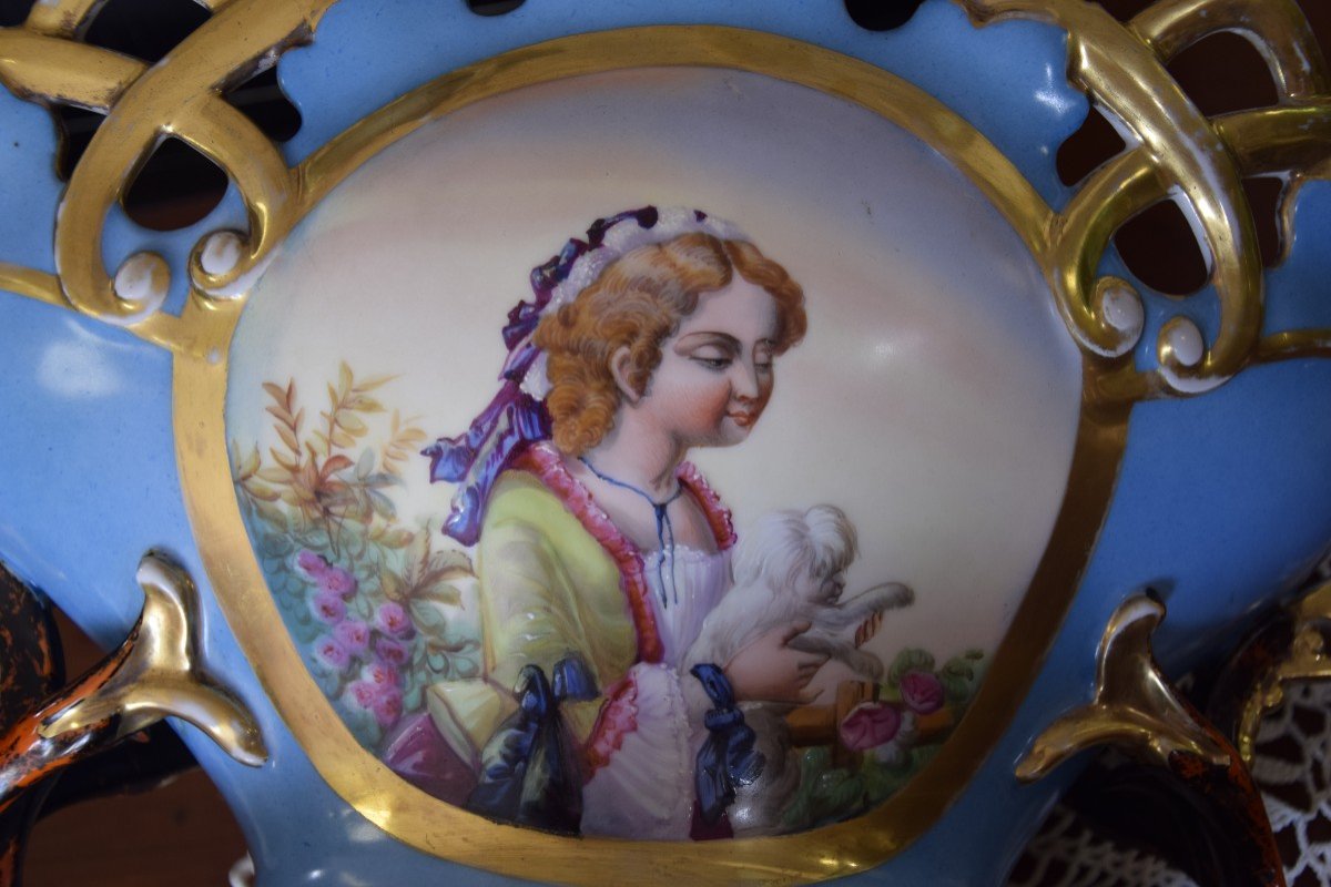 Coupe en porcelaine de Paris , décorateur E. Drouet  , XIXème -photo-6