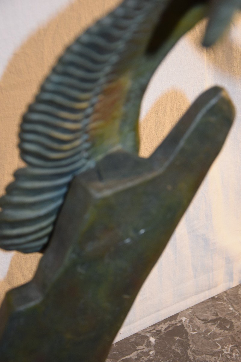 ,Aigle en vol , sculpture en métal  attribuée à RULAS , vers 1930 -photo-7