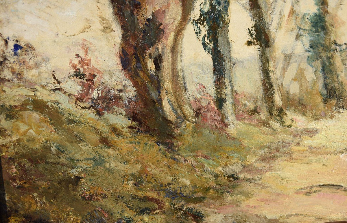 André  Prugent (1882-1965) Paysage automnal en Périgord, grande huile  sur carton-photo-7