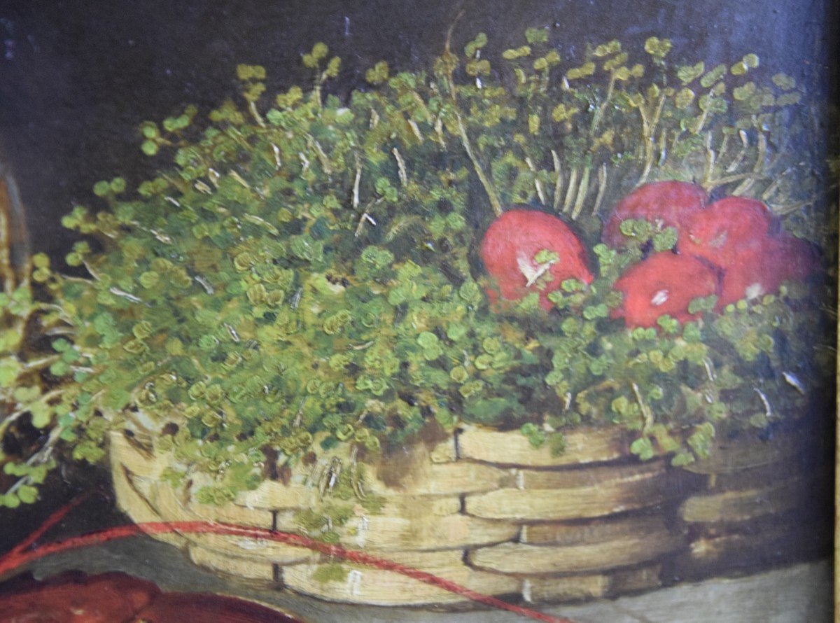 A. Stanesby  ( 1832-1916)  Nature morte au  homard , huile sur panneau bois-photo-5
