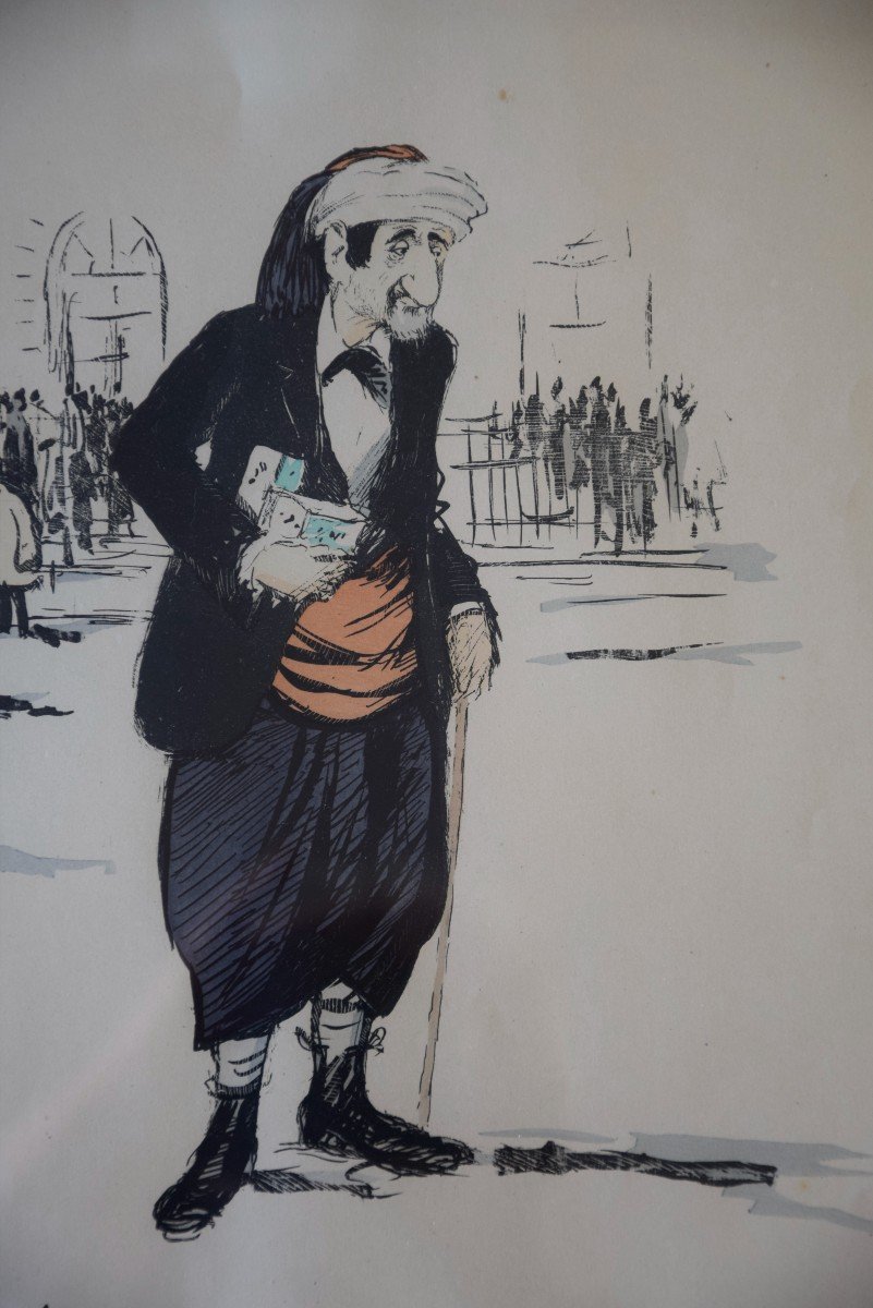 Georges Goursat dit SEM  ( 1863'1934) Lithographie caricaturale . -photo-3
