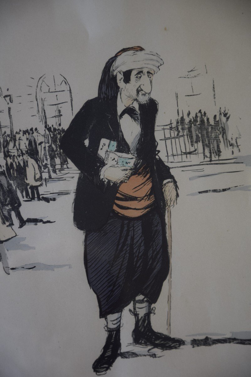Georges Goursat dit SEM  ( 1863'1934) Lithographie caricaturale . -photo-3