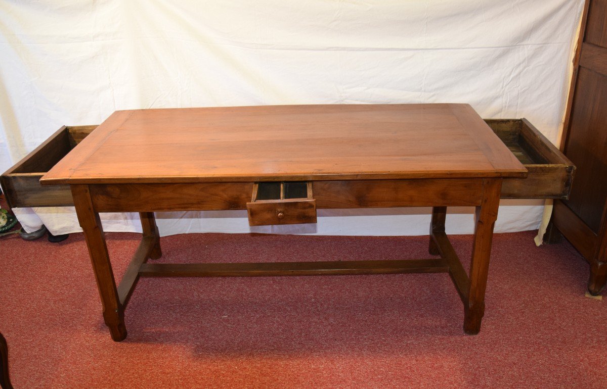 Cherry Wood Farm Table, 19th Century-photo-3