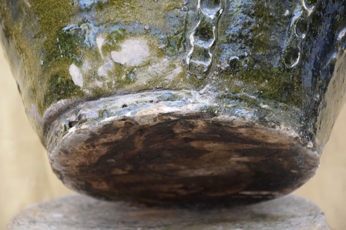 Cruche à huile en terre vernissée , Beauronne , Périgord.-photo-6
