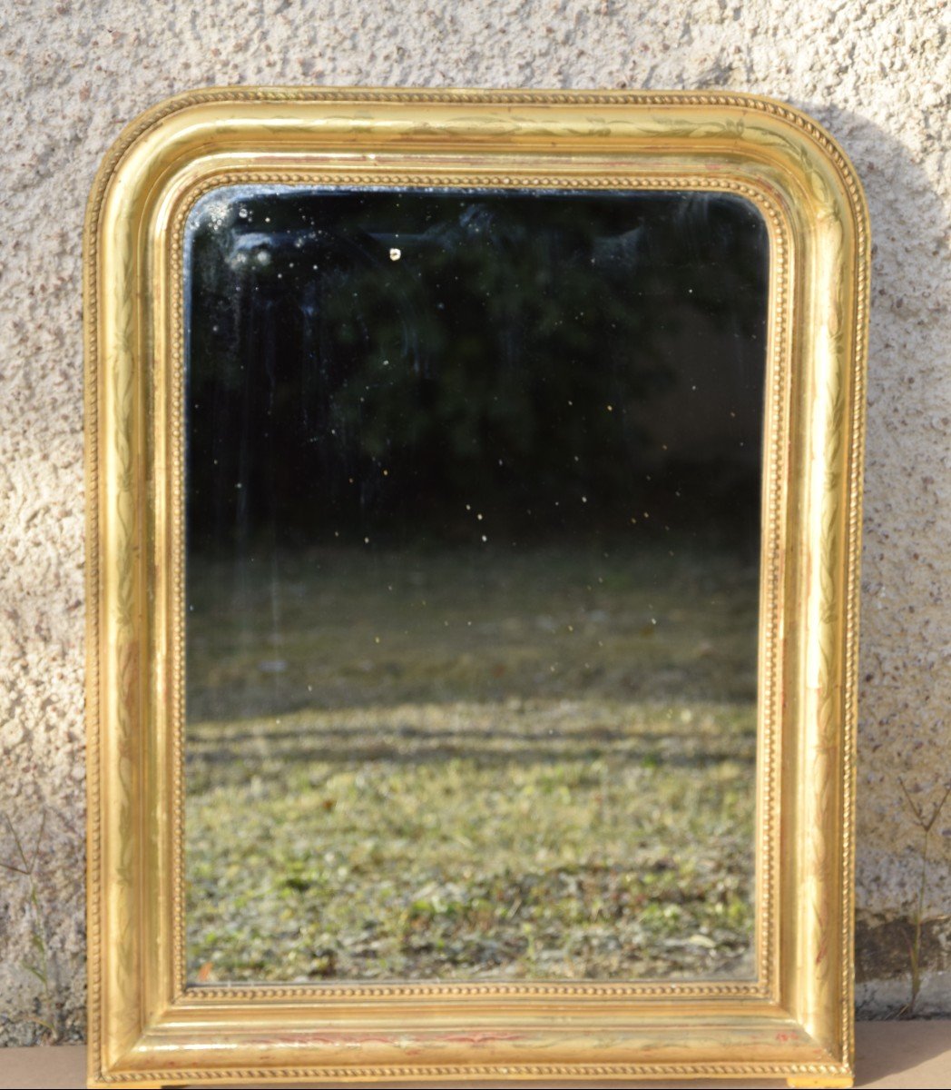 Small Louis Philippe Mirror In Wood And Gilded Stucco